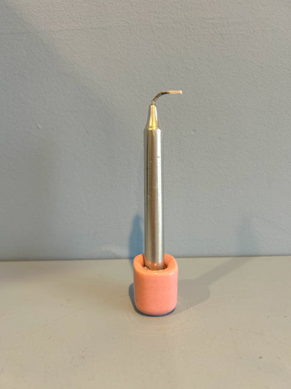 4” mini taper candle w/ holder