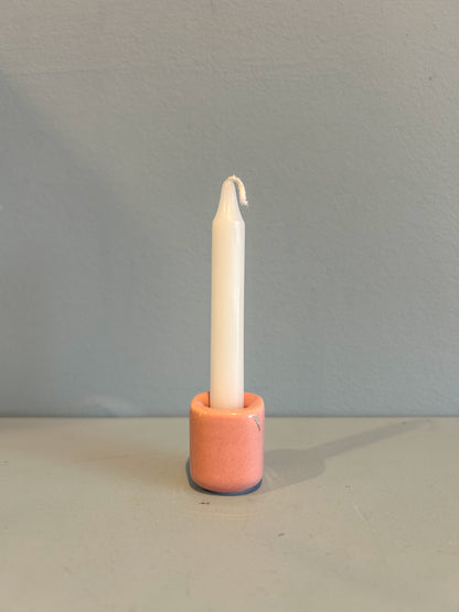 4” mini taper candle w/ holder