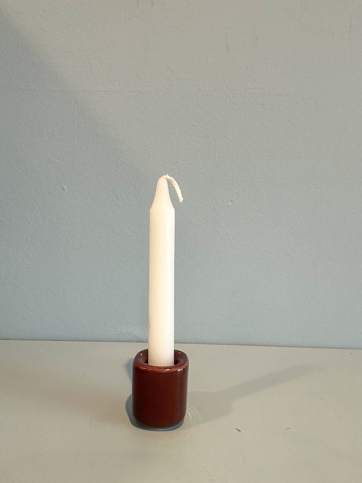 4” mini taper candle w/ holder