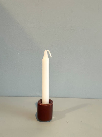 4” mini taper candle w/ holder
