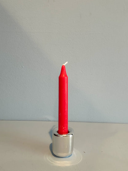 4” mini taper candle w/ holder