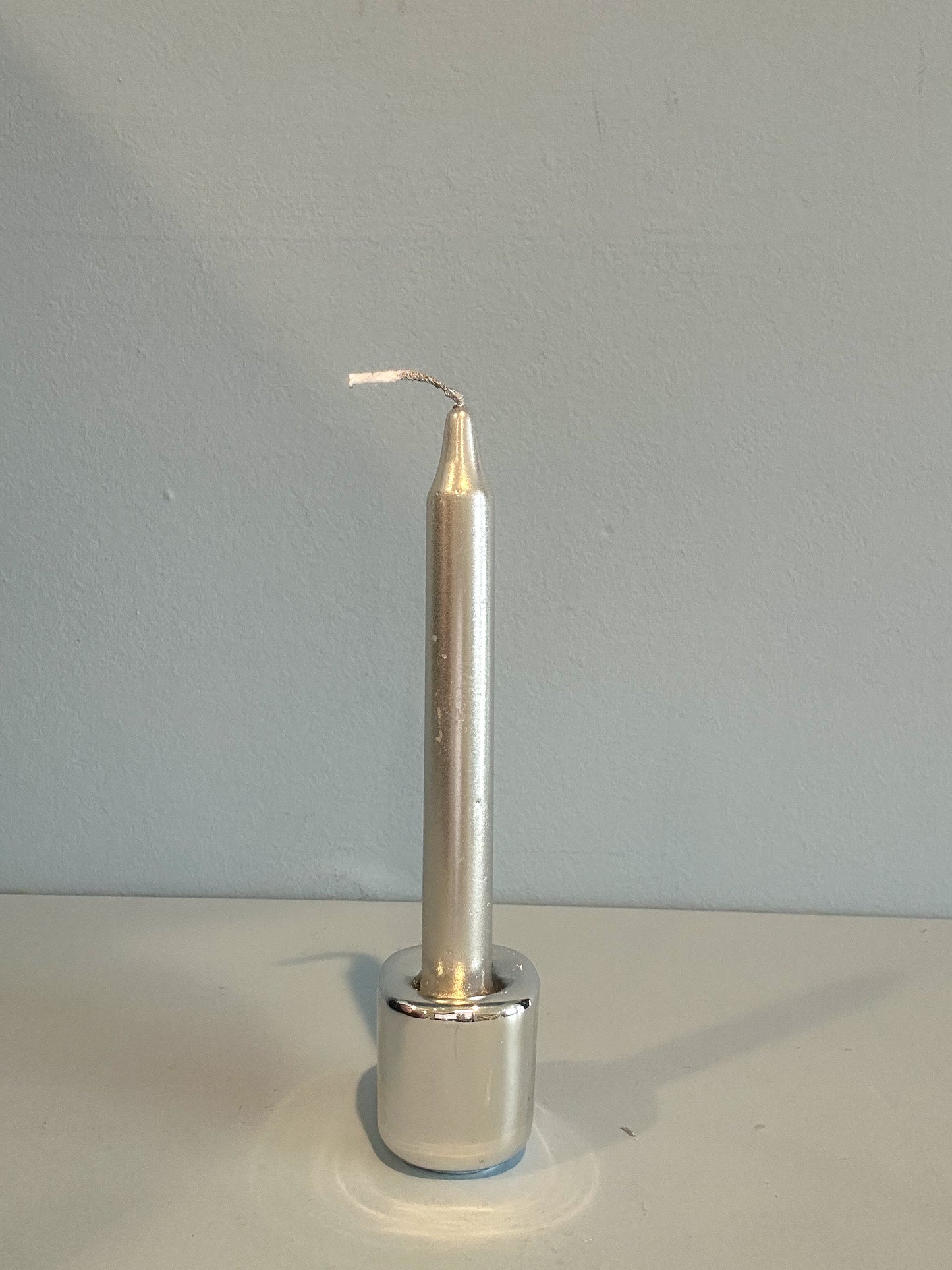 4” mini taper candle w/ holder