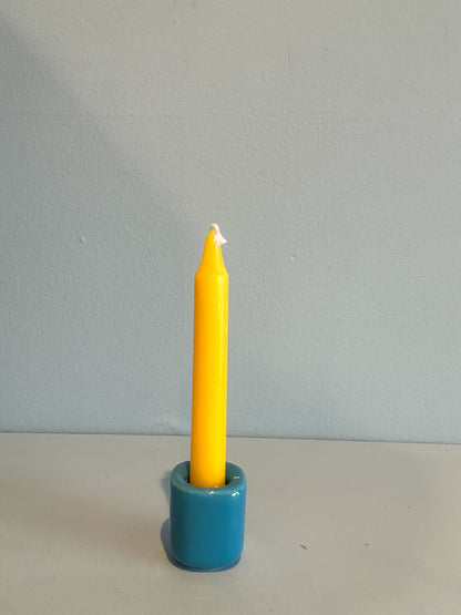 4” mini taper candle w/ holder