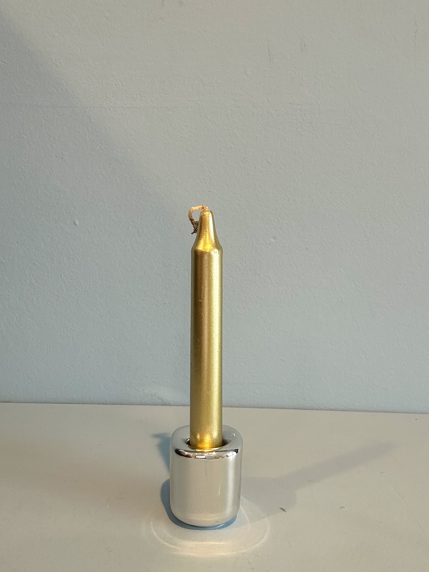 4” mini taper candle w/ holder