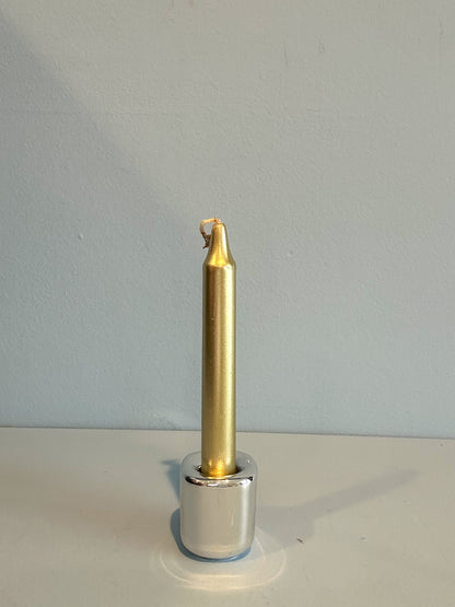 4” mini taper candle w/ holder