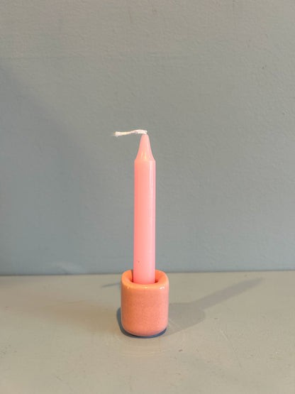 4” mini taper candle w/ holder