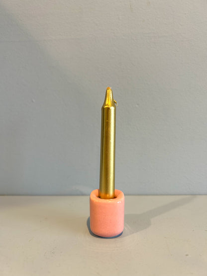 4” mini taper candle w/ holder