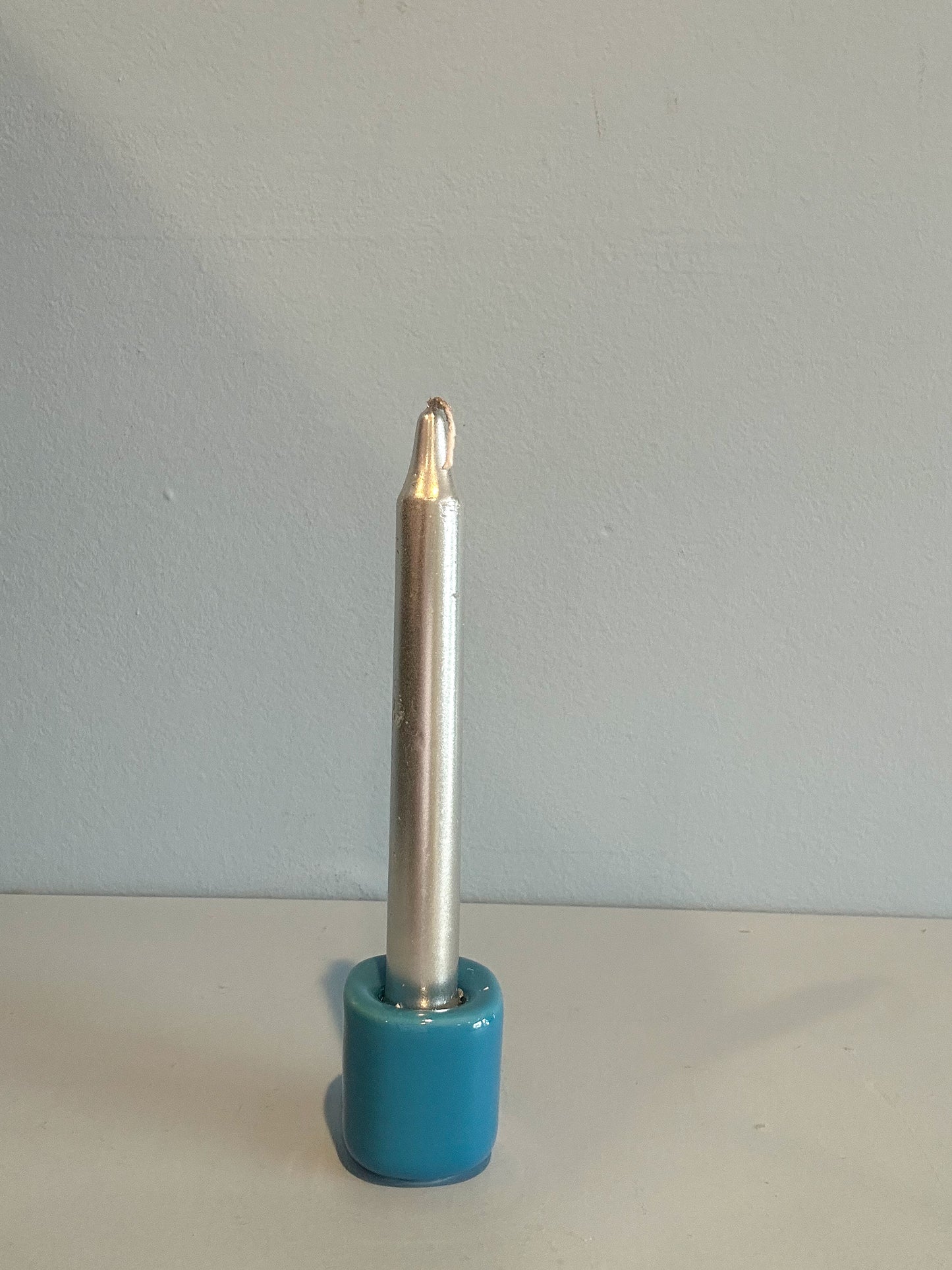 4” mini taper candle w/ holder