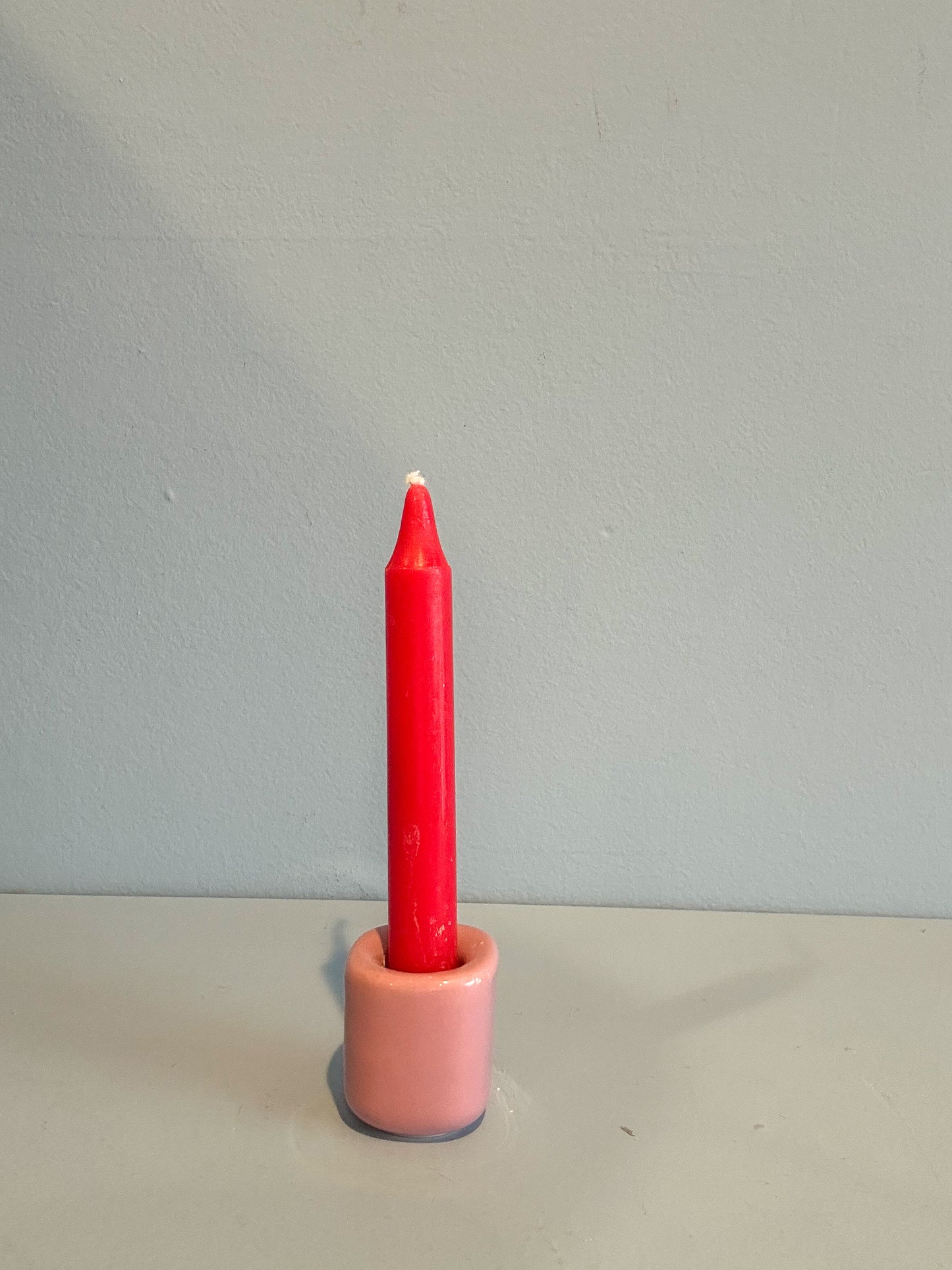 4” mini taper candle w/ holder