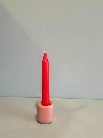 4” mini taper candle w/ holder