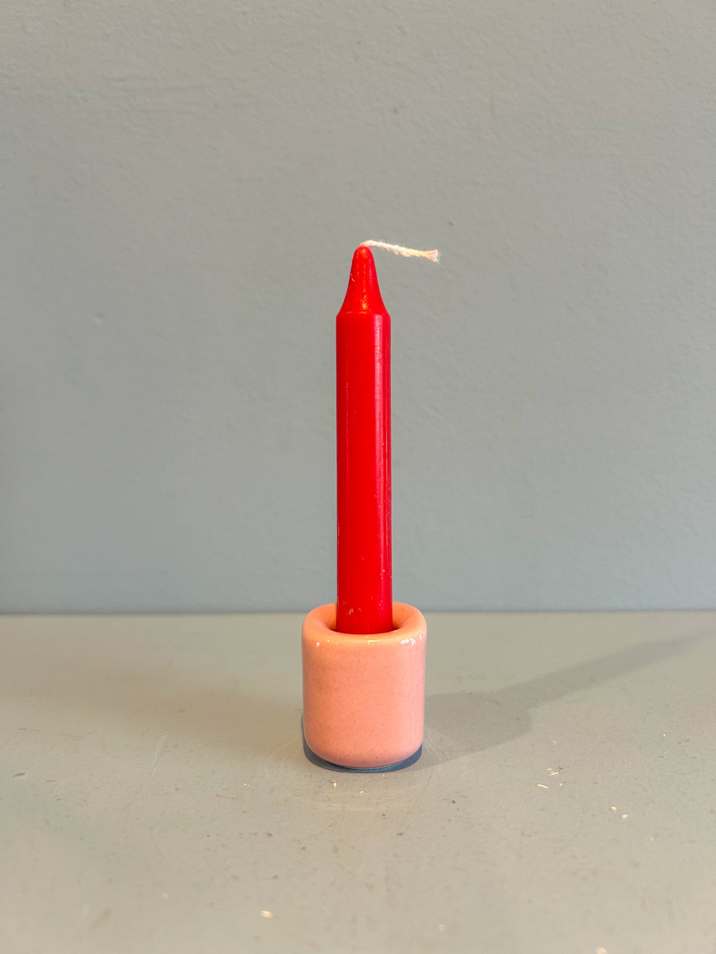 4” mini taper candle w/ holder