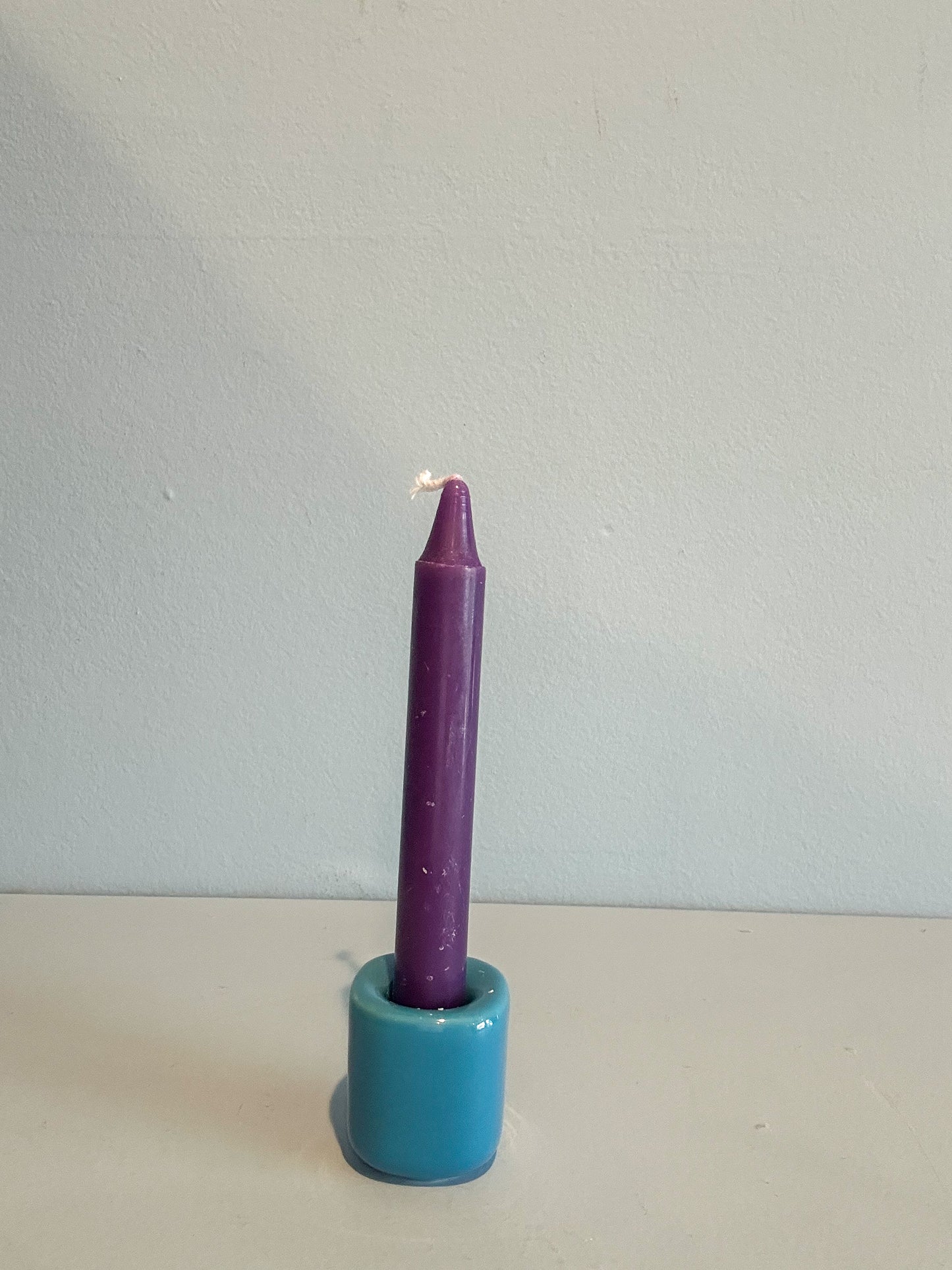 4” mini taper candle w/ holder