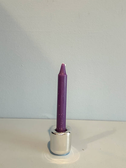 4” mini taper candle w/ holder