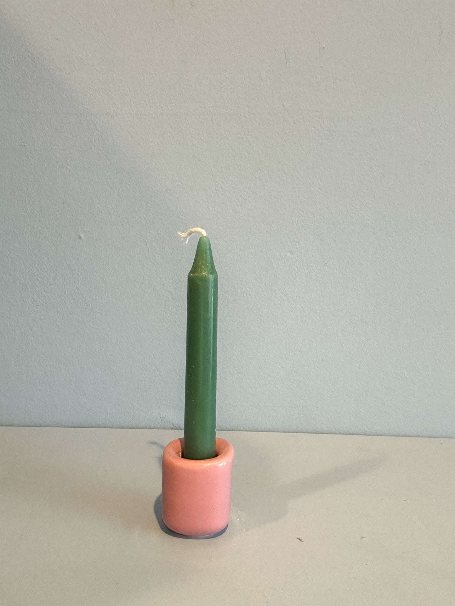 4” mini taper candle w/ holder