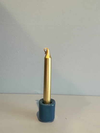 4” mini taper candle w/ holder