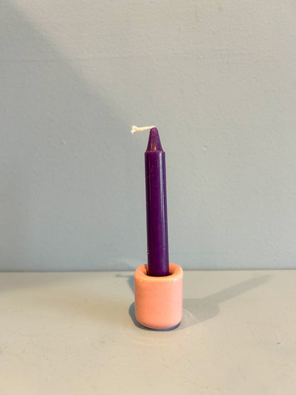4” mini taper candle w/ holder