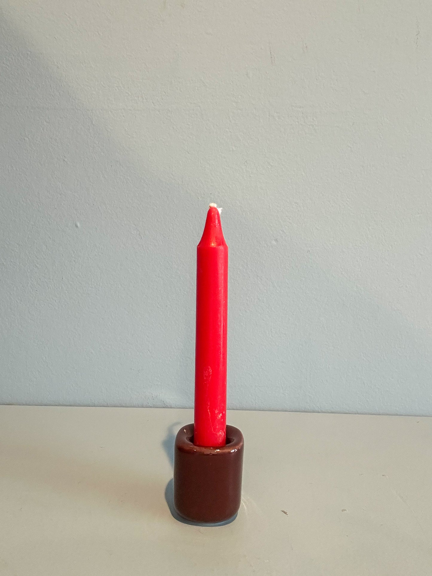 4” mini taper candle w/ holder