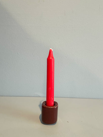 4” mini taper candle w/ holder