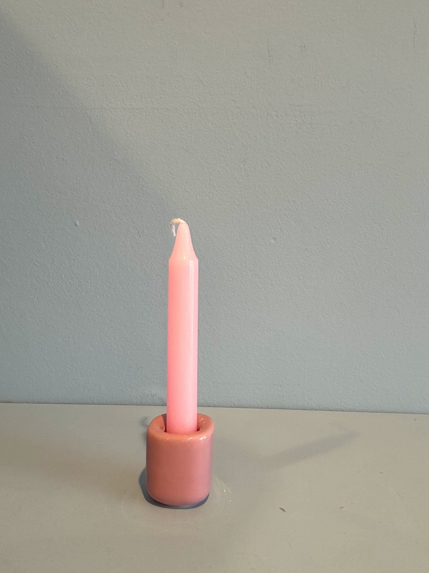 4” mini taper candle w/ holder