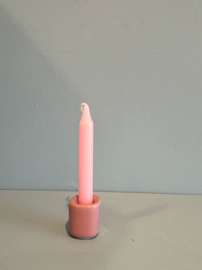 4” mini taper candle w/ holder