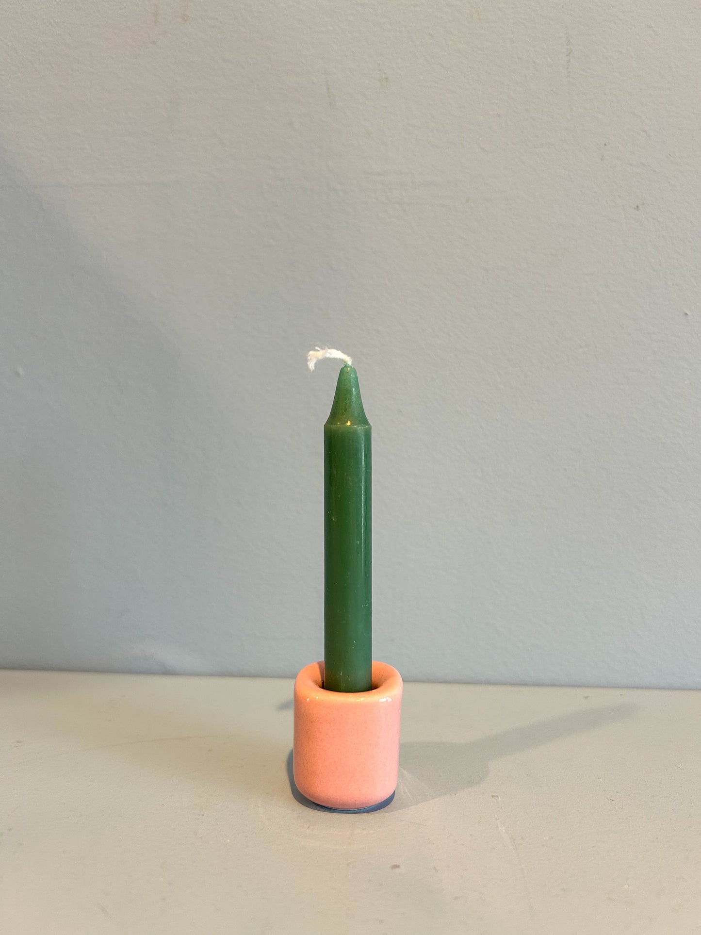 4” mini taper candle w/ holder