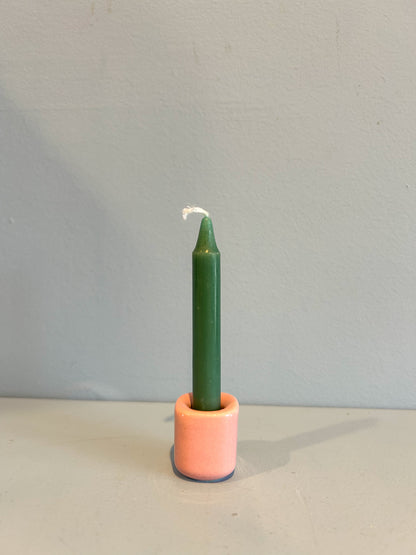 4” mini taper candle w/ holder
