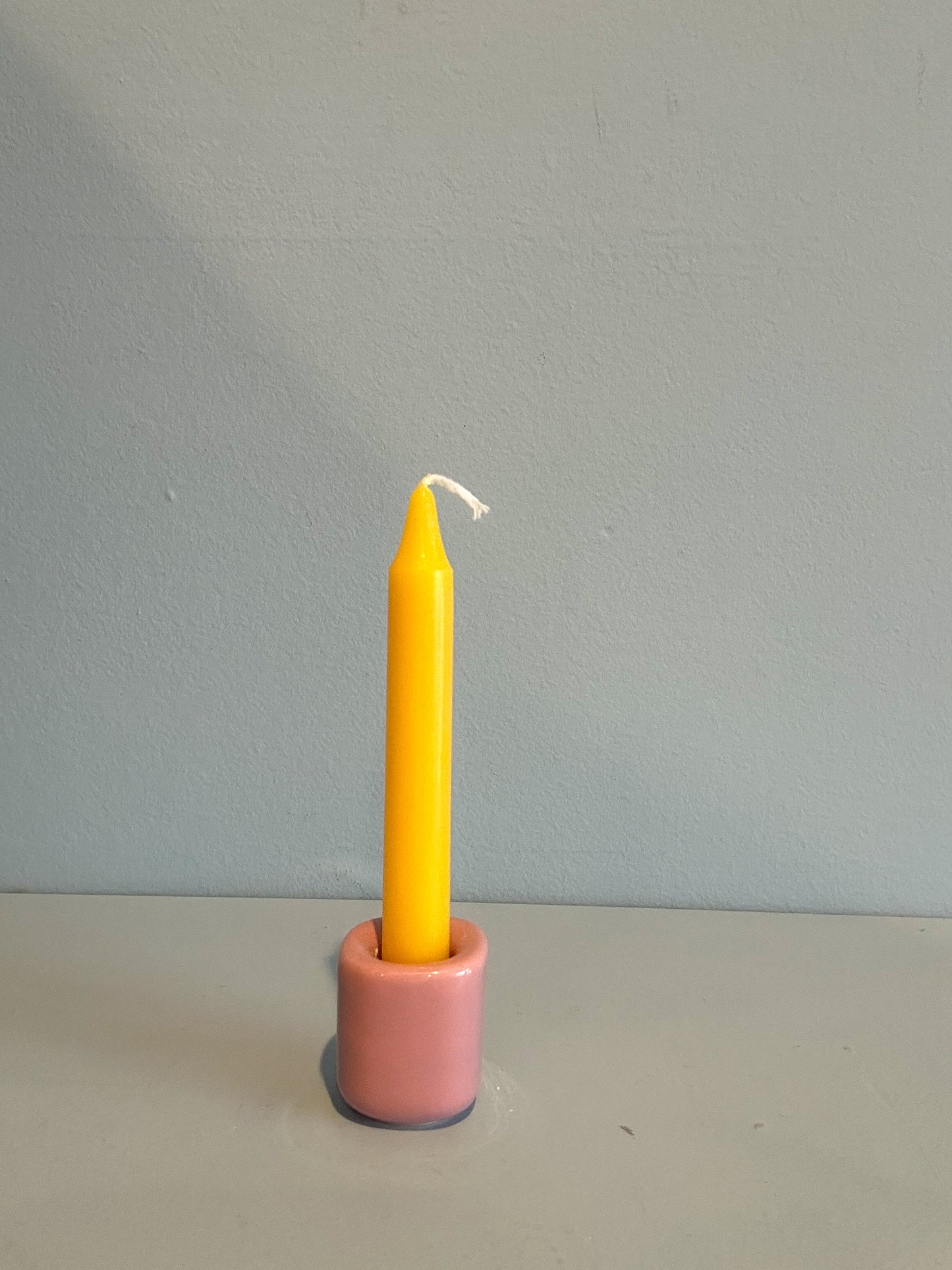4” mini taper candle w/ holder