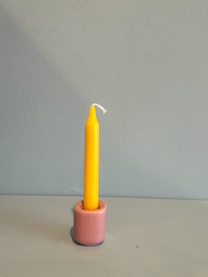 4” mini taper candle w/ holder