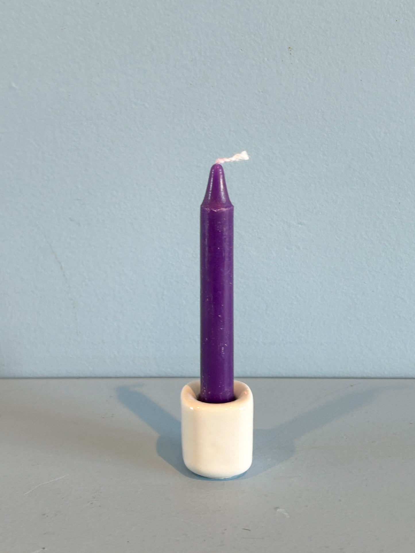 4” mini taper candle w/ holder