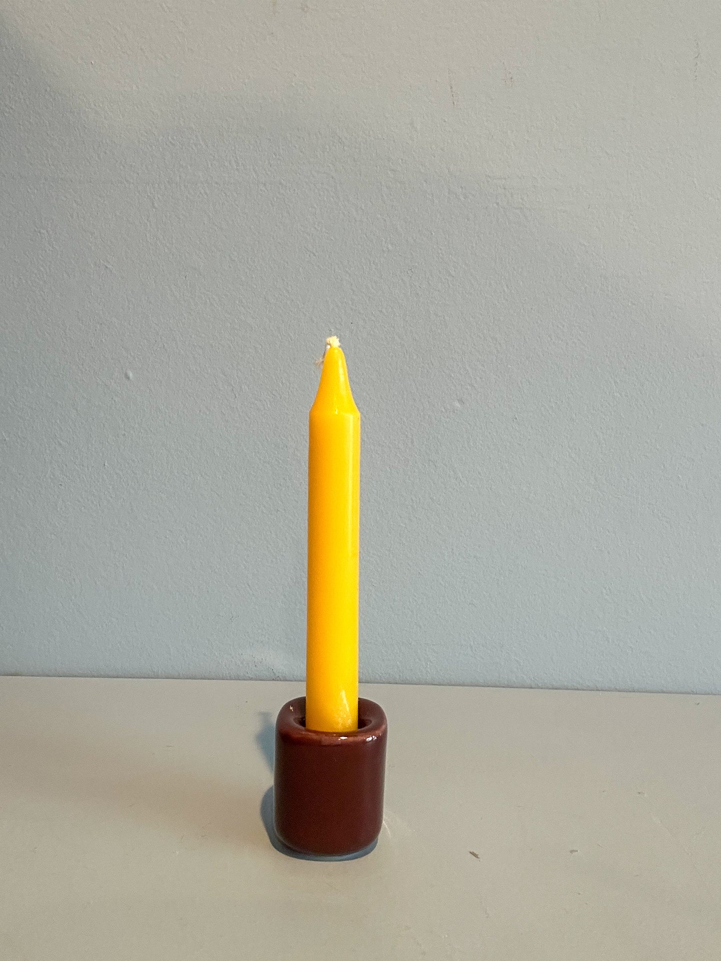 4” mini taper candle w/ holder
