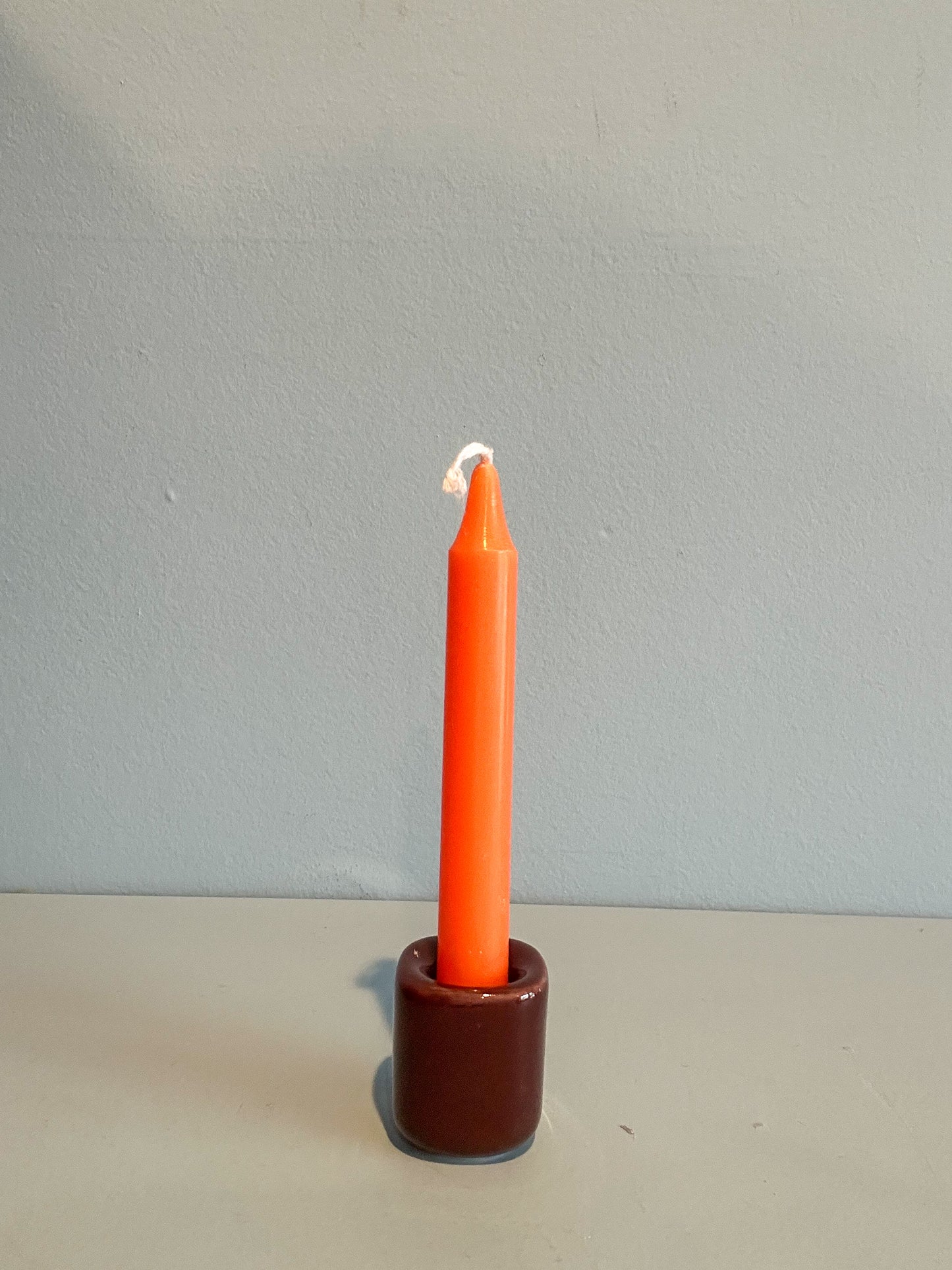 4” mini taper candle w/ holder