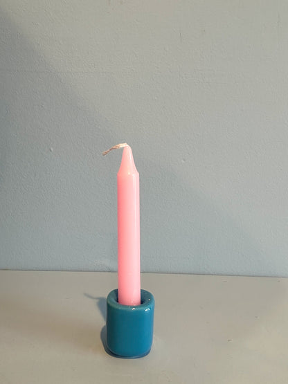 4” mini taper candle w/ holder