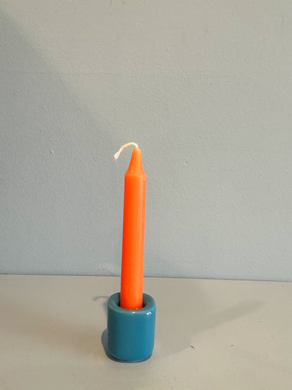 4” mini taper candle w/ holder