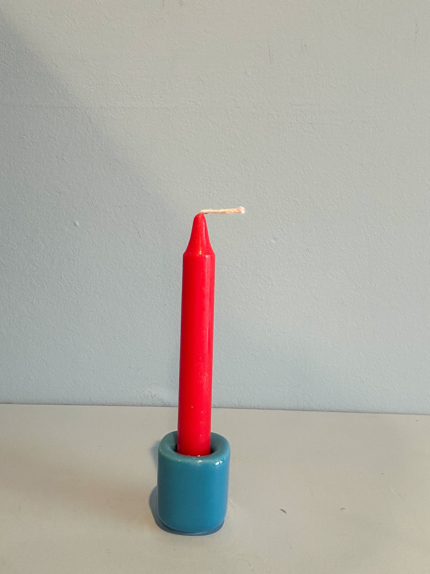4” mini taper candle w/ holder