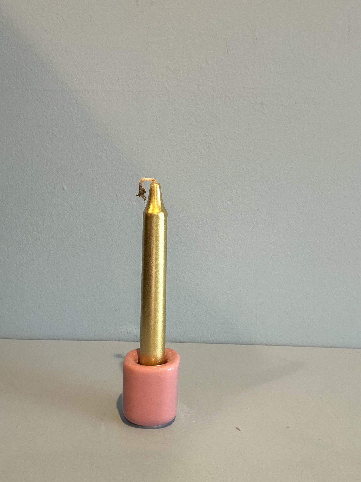 4” mini taper candle w/ holder