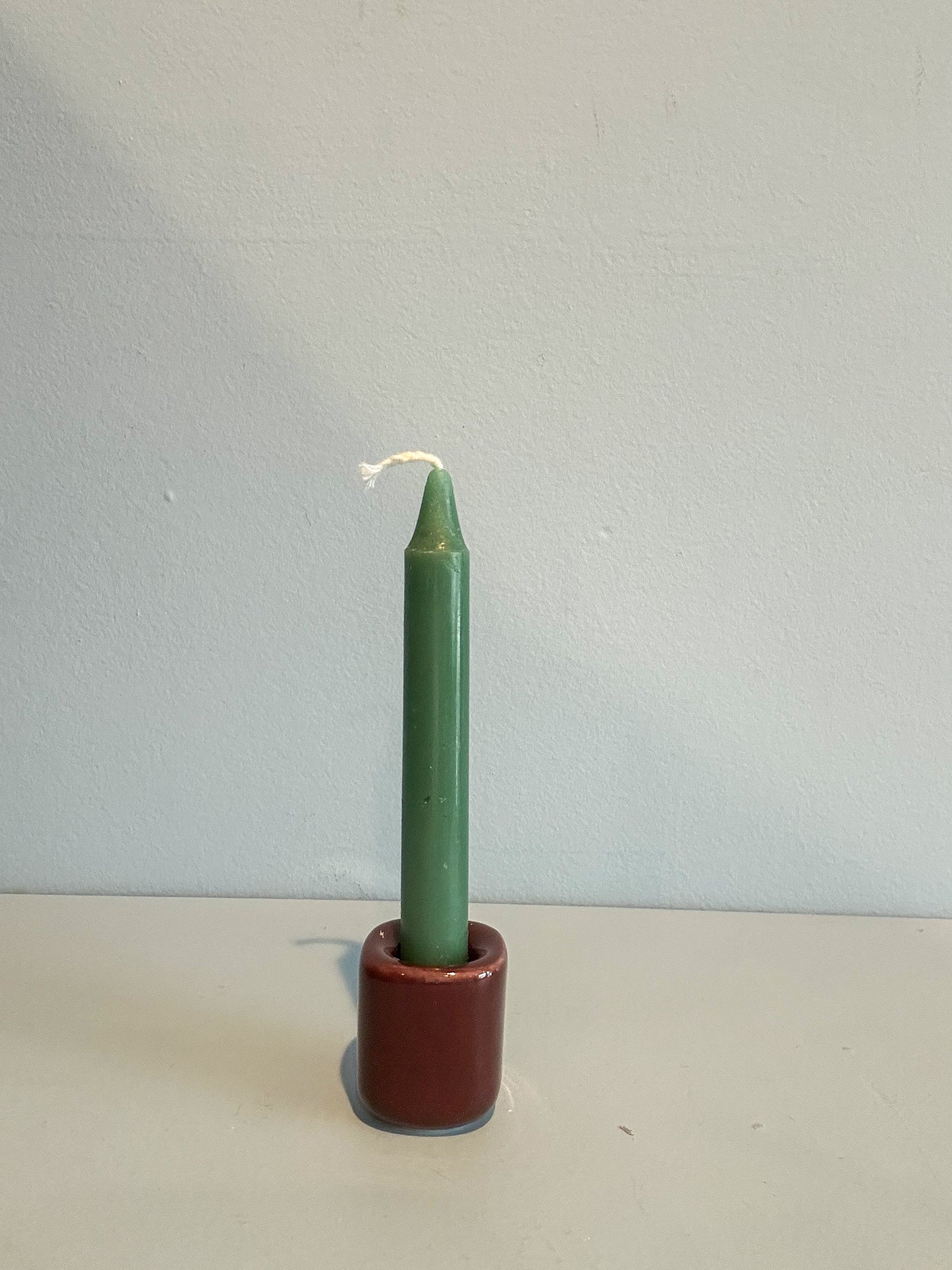 4” mini taper candle w/ holder