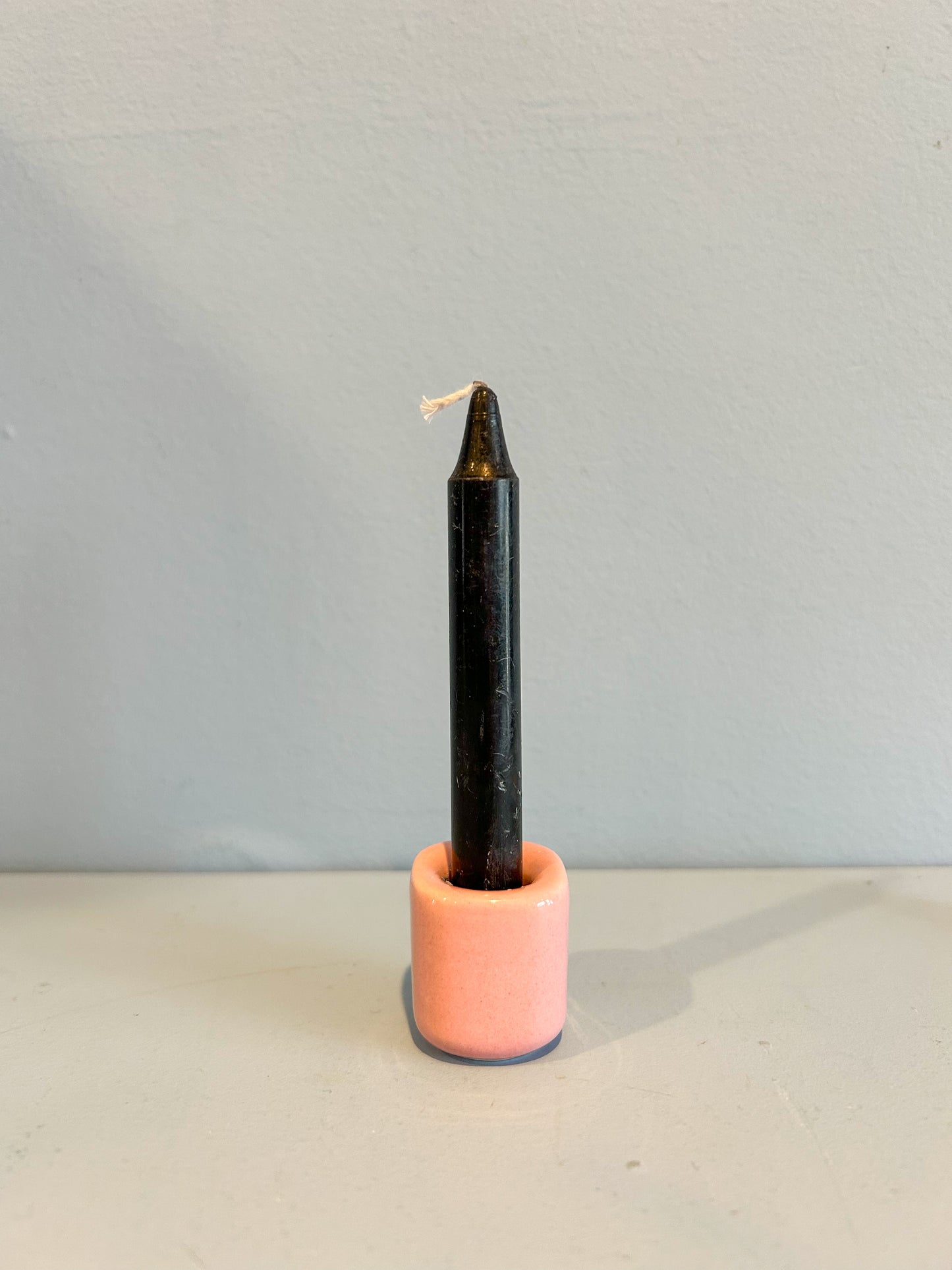 4” mini taper candle w/ holder