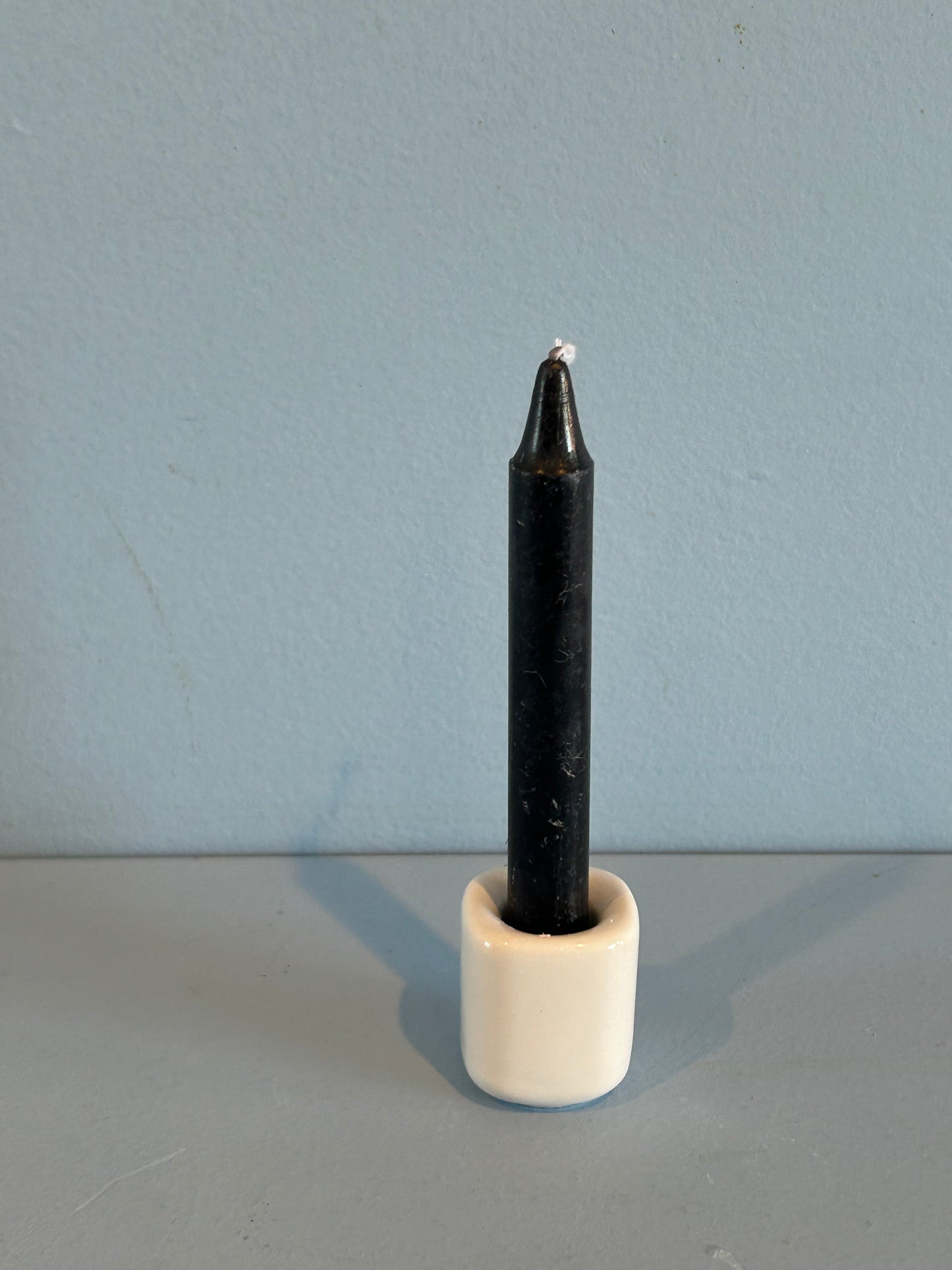 4” mini taper candle w/ holder