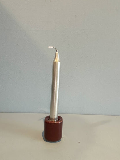 4” mini taper candle w/ holder