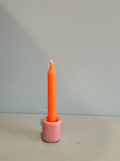 4” mini taper candle w/ holder