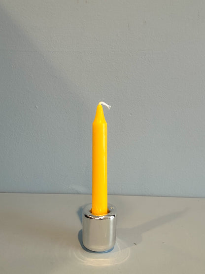 4” mini taper candle w/ holder