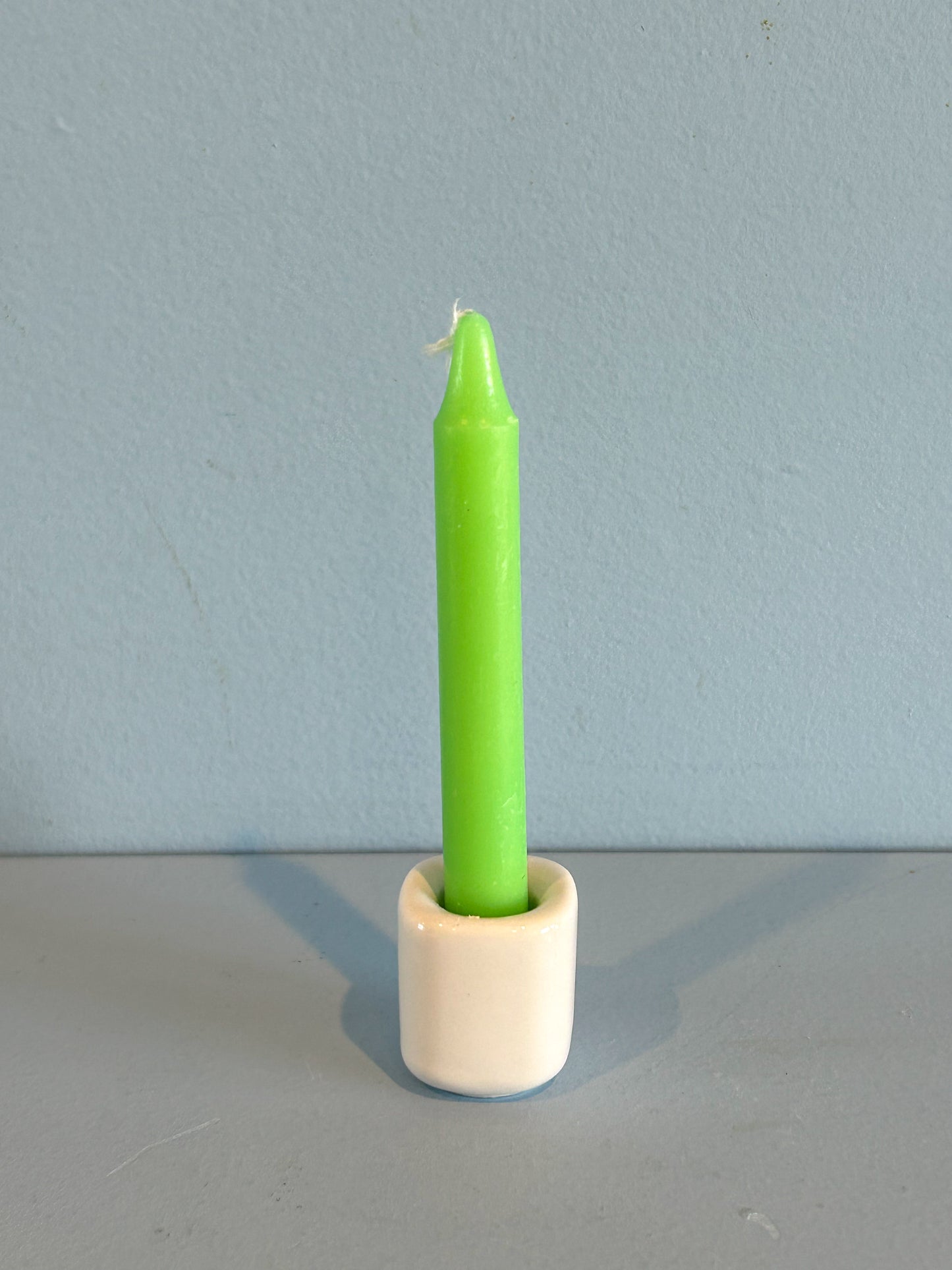 4” mini taper candle w/ holder