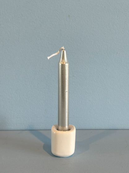 4” mini taper candle w/ holder
