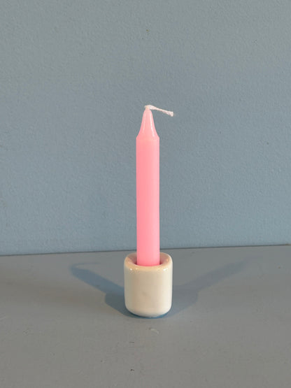 4” mini taper candle w/ holder