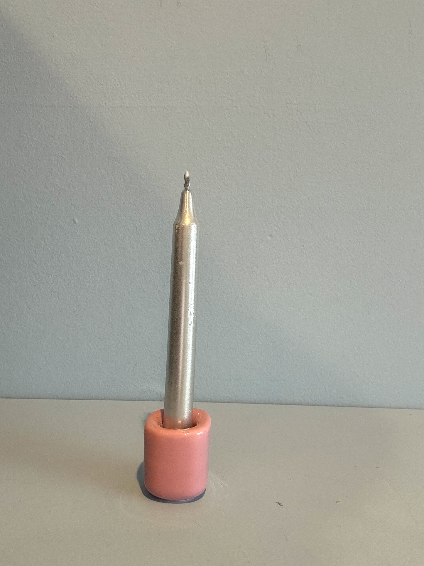 4” mini taper candle w/ holder