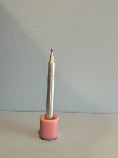4” mini taper candle w/ holder