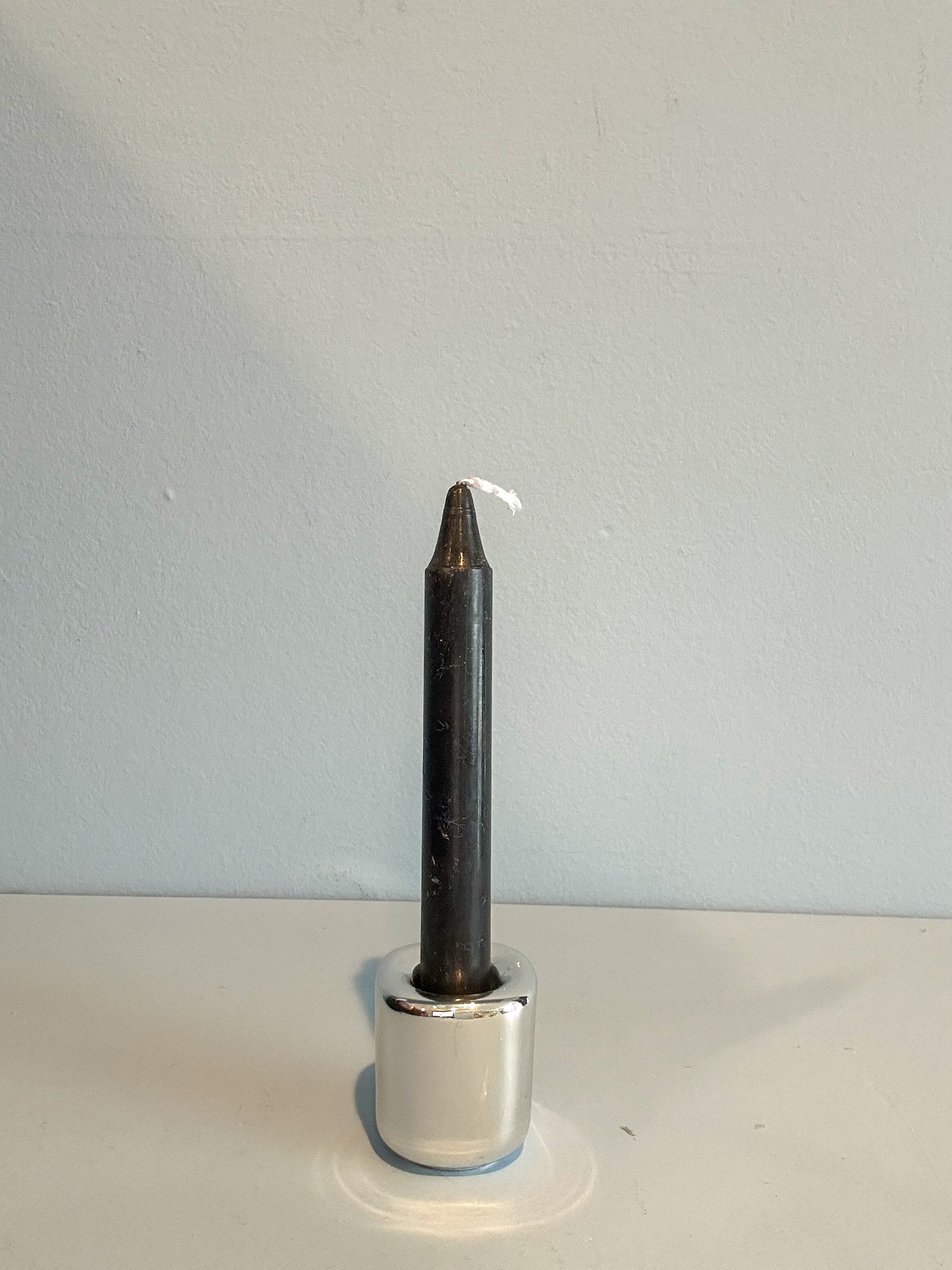 4” mini taper candle w/ holder