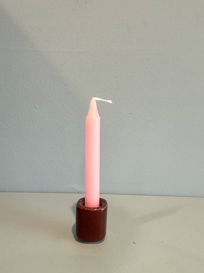 4” mini taper candle w/ holder