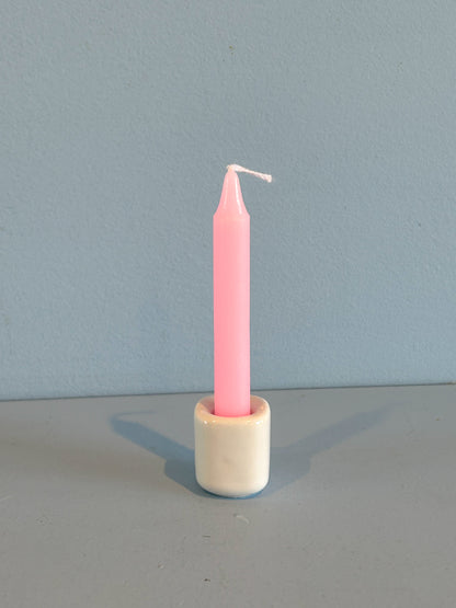 4” mini taper candle w/ holder