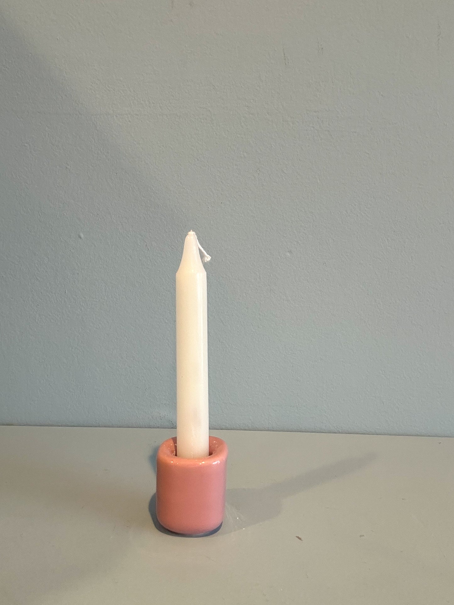4” mini taper candle w/ holder